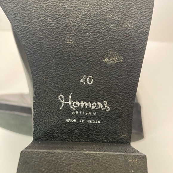 Homers Artesian Green Leather Chelsea Dual Zipper Ankle Boots Size 40/US 9 - Picture 8 of 9